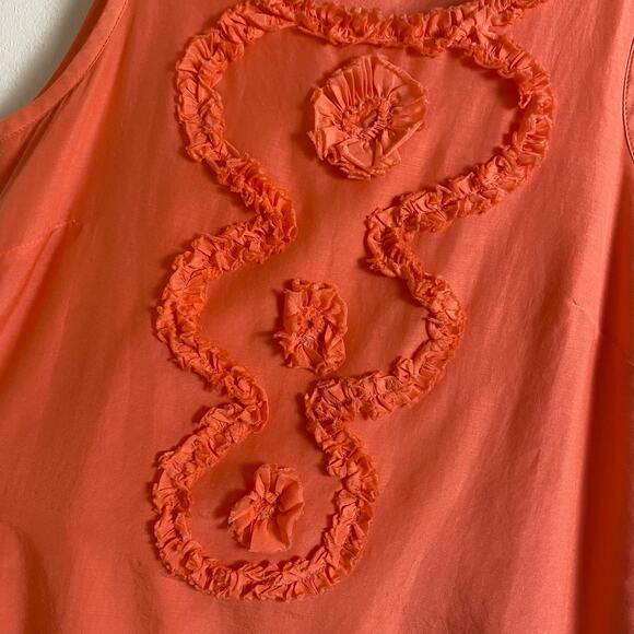 J Crew Size 8 Cotton Silk Blend Lightweight Tank Blouse Top Lined Peach Coral - Picture 5 of 12